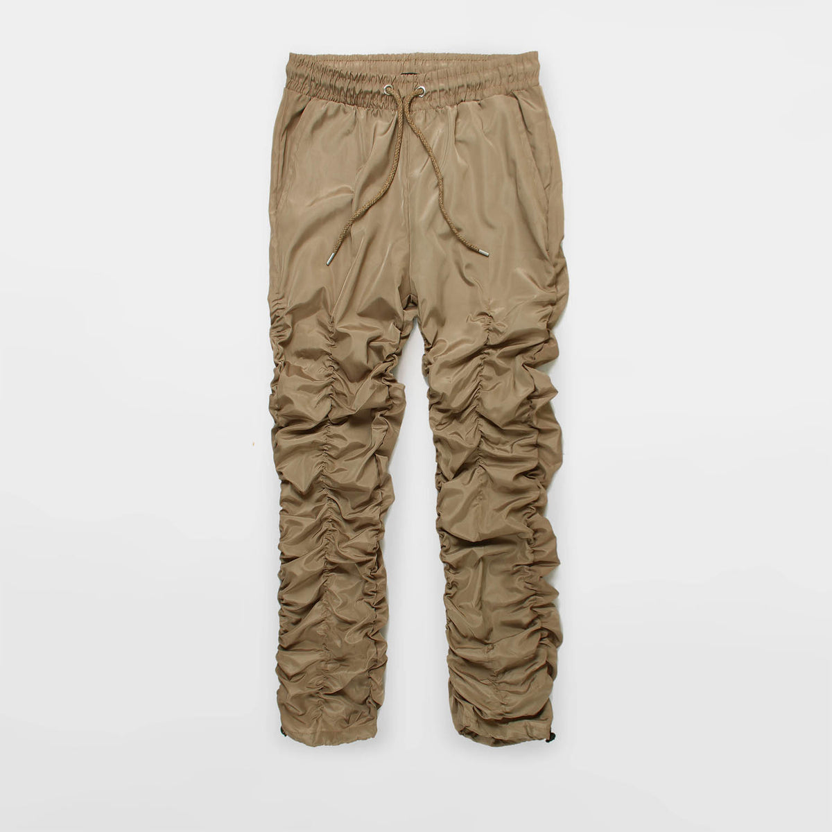 Sand Shell Ruched Leg Cargo Trousers