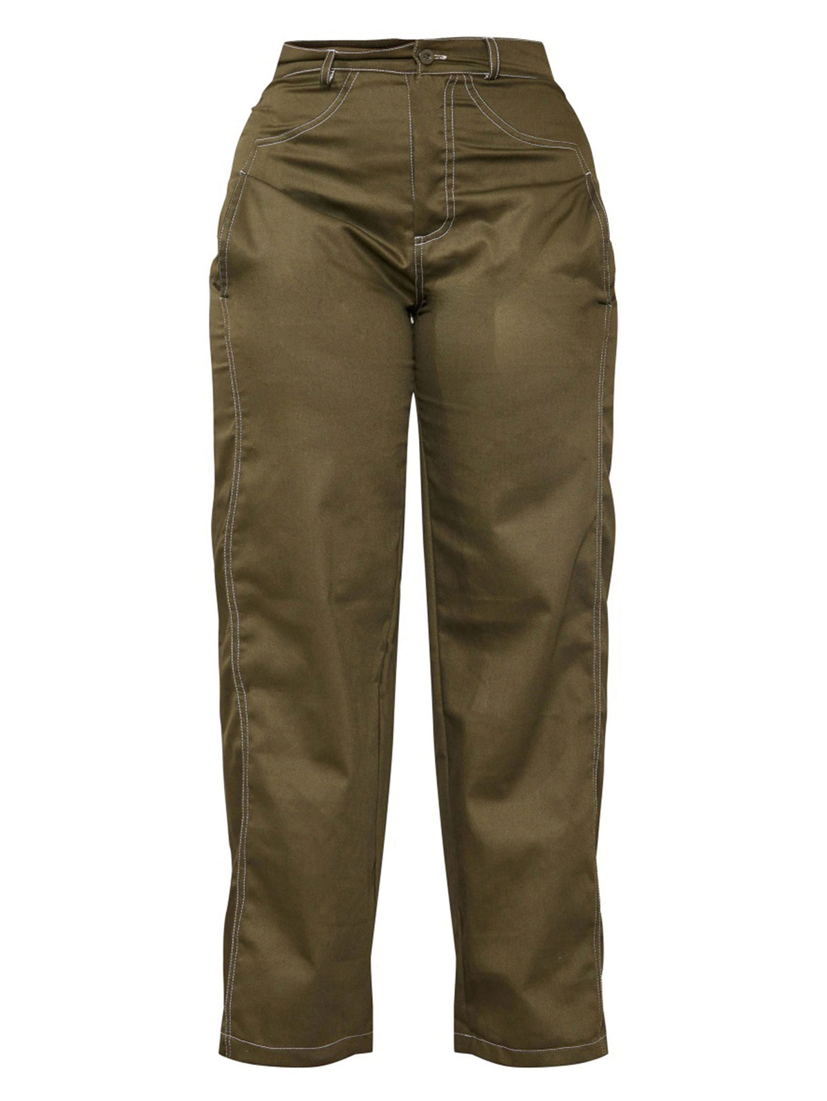 SHAPE KHAKI CARGO STRAIGHT LEG TROUSERS - ThexactStore