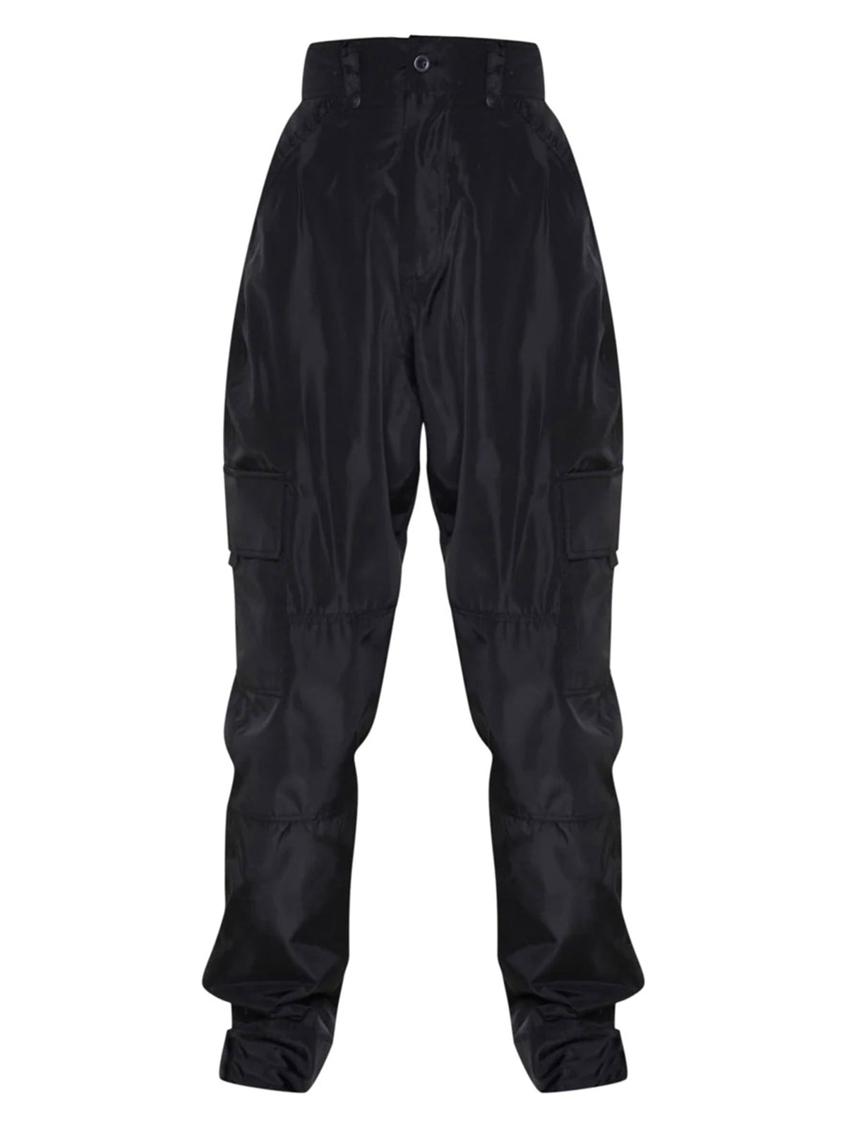 BLACK SHELL STRAIGHT CARGO POCKET JOGGERS - ThexactStore