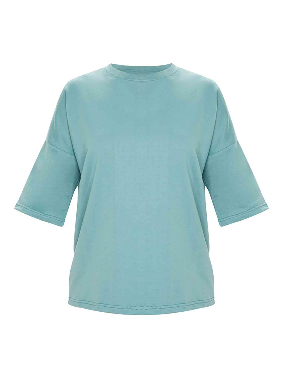 DUSTY TURQUOISE OVERSIZED SWEAT T-SHIRT - ThexactStore