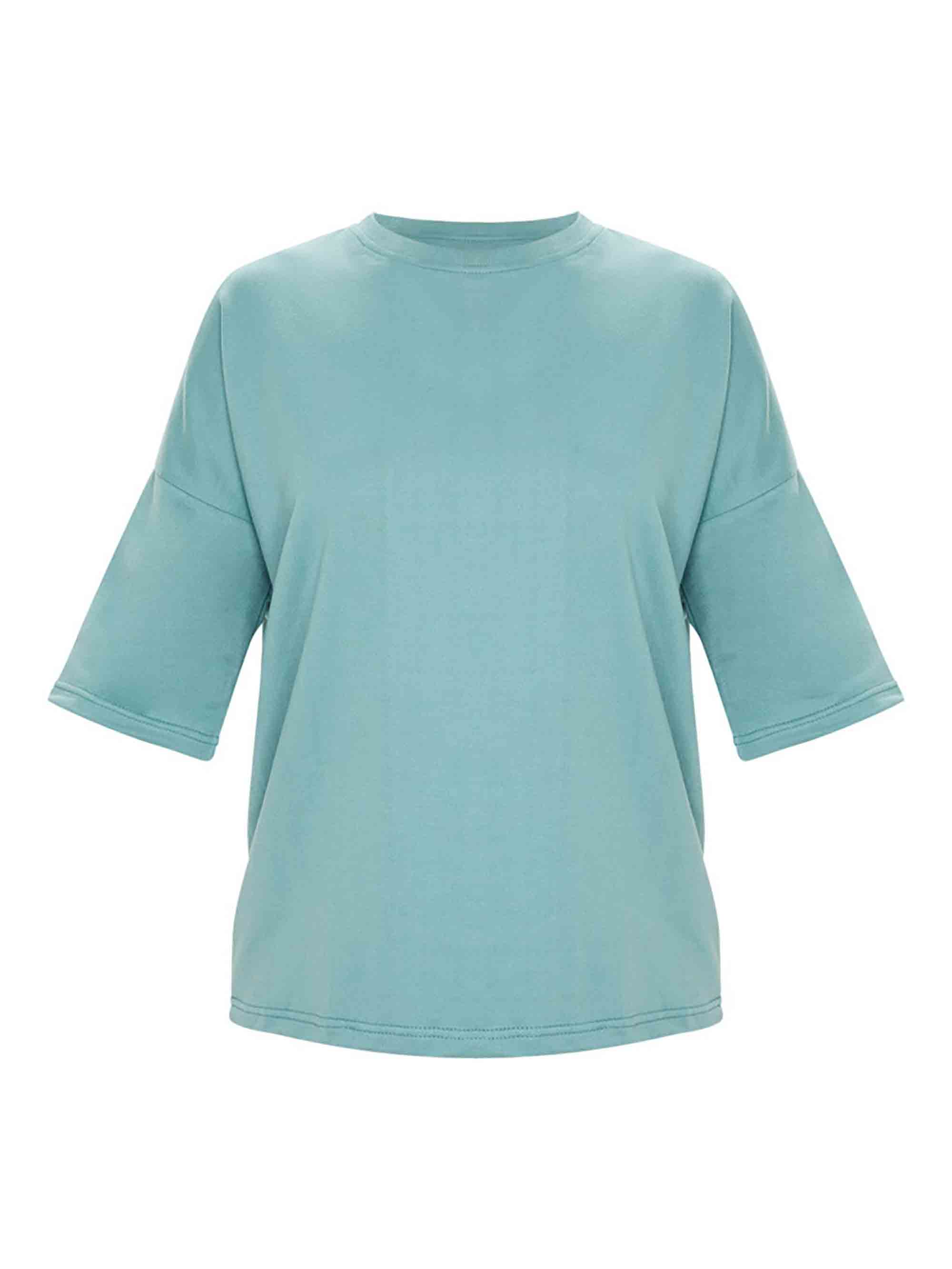 DUSTY TURQUOISE OVERSIZED SWEAT T-SHIRT - ThexactStore