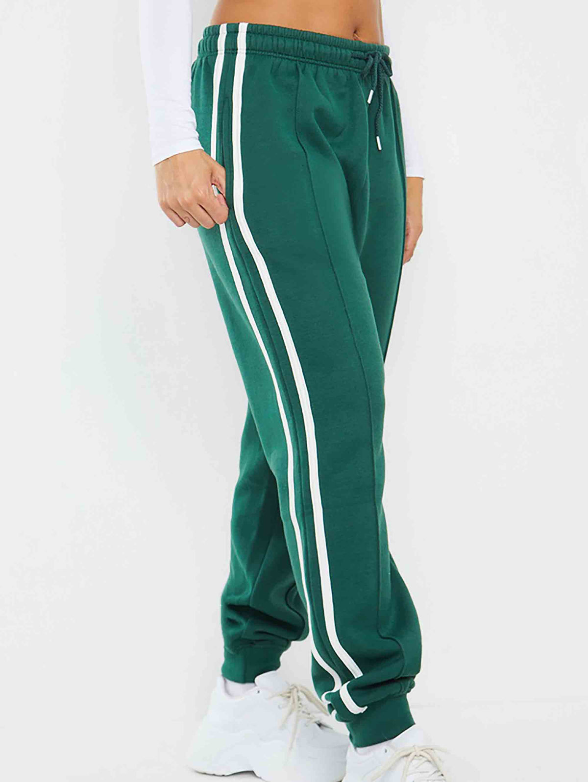 FOREST GREEN DOUBLE SIDE STRIPE JOGGERS - ThexactStore