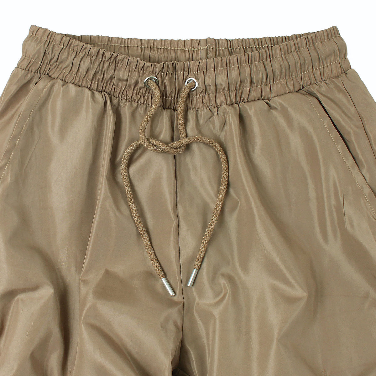 Sand Shell Ruched Leg Cargo Trousers