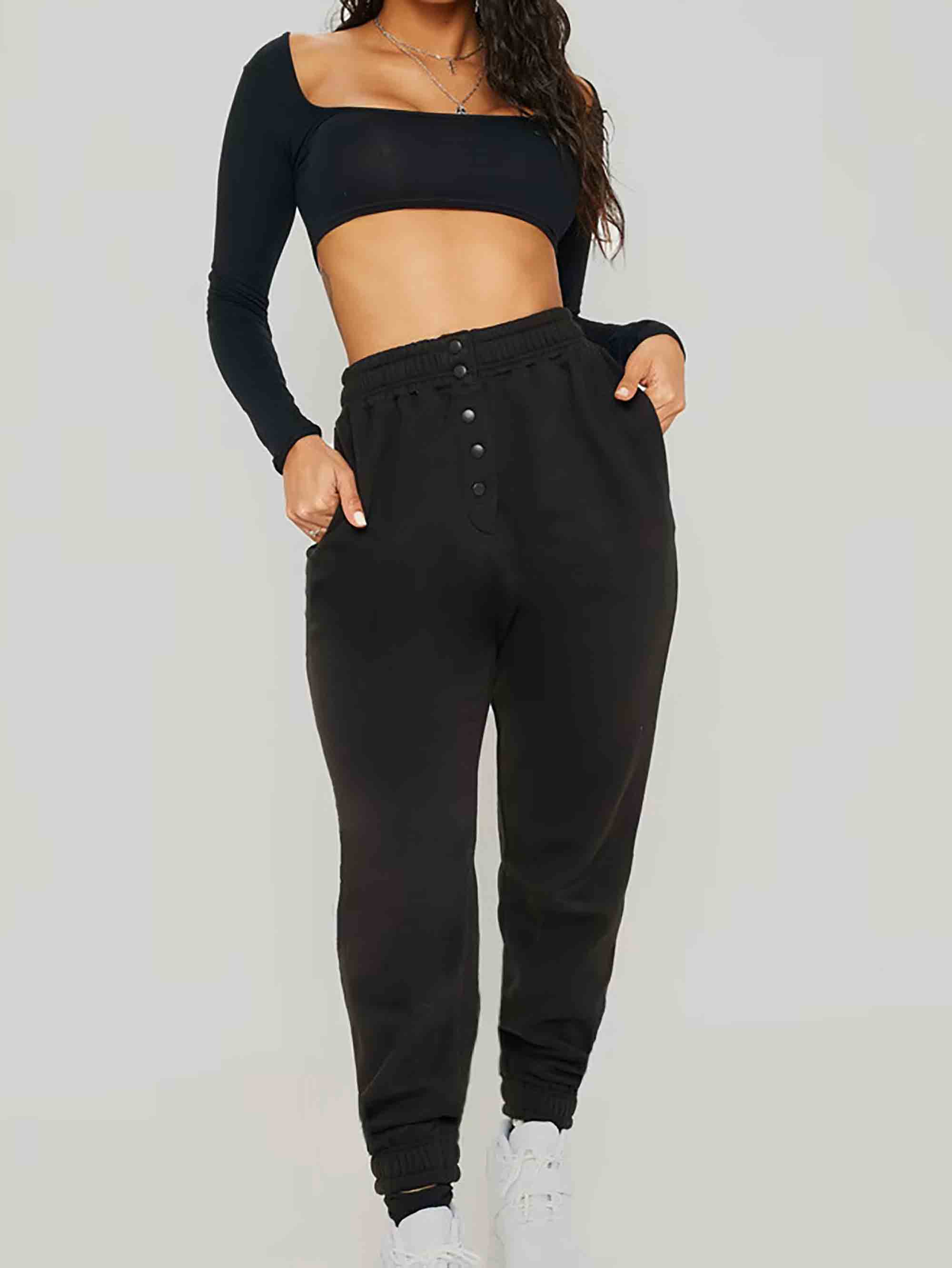 BLACK POPPER FRONT JOGGERS - ThexactStore