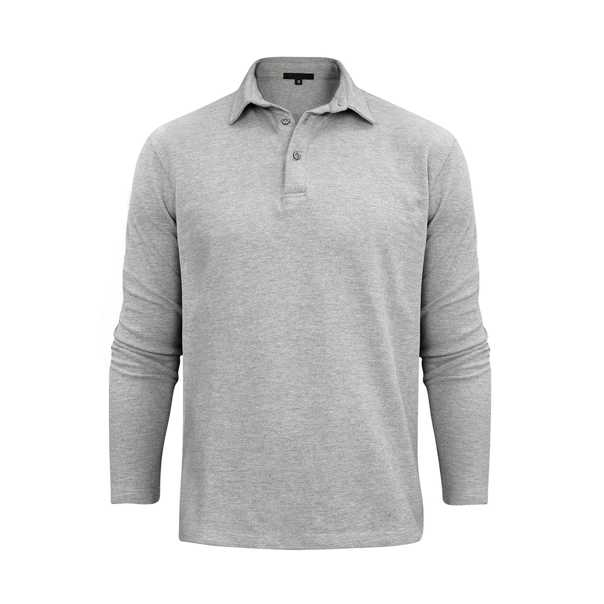 Mens Polo Shirts Long Sleeve Casual Collared Pique Fabric Tops Lightweight T-Shirt