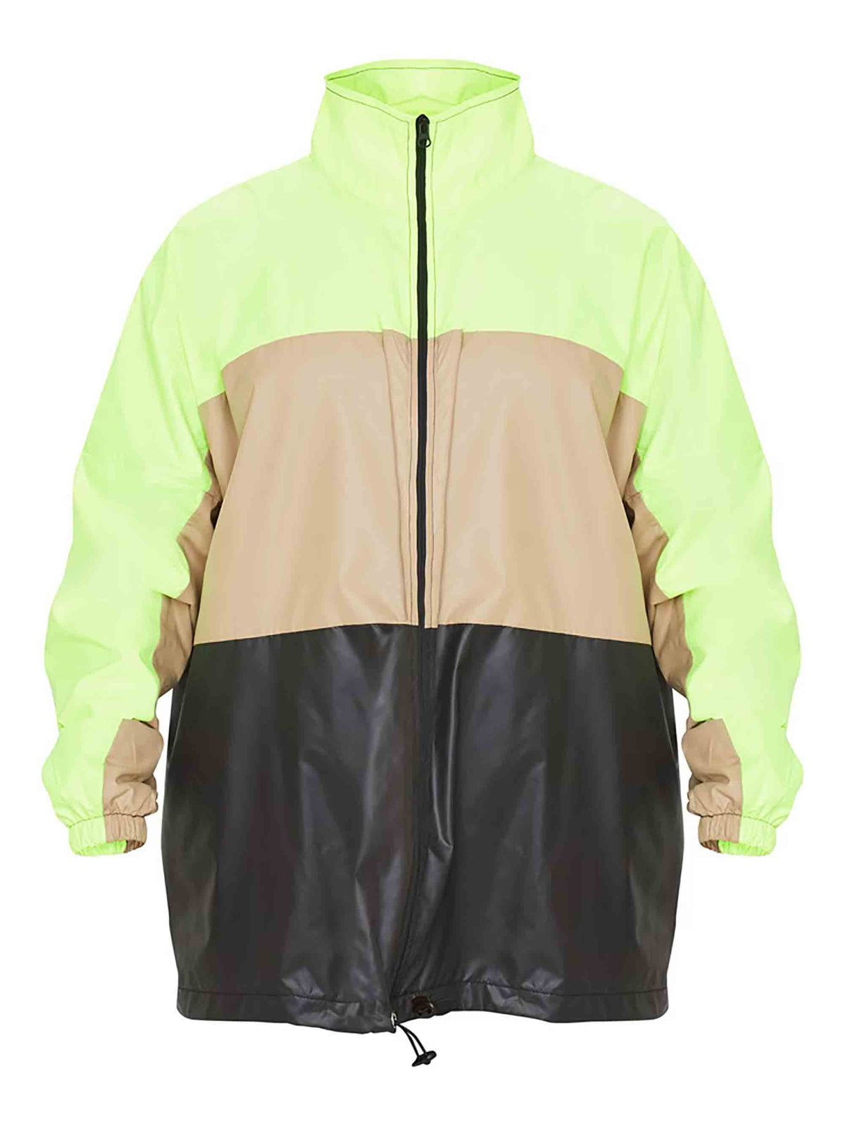 STONE SHELL COLOUR BLOCK ZIP UP WINDBREAKER JACKET - ThexactStore