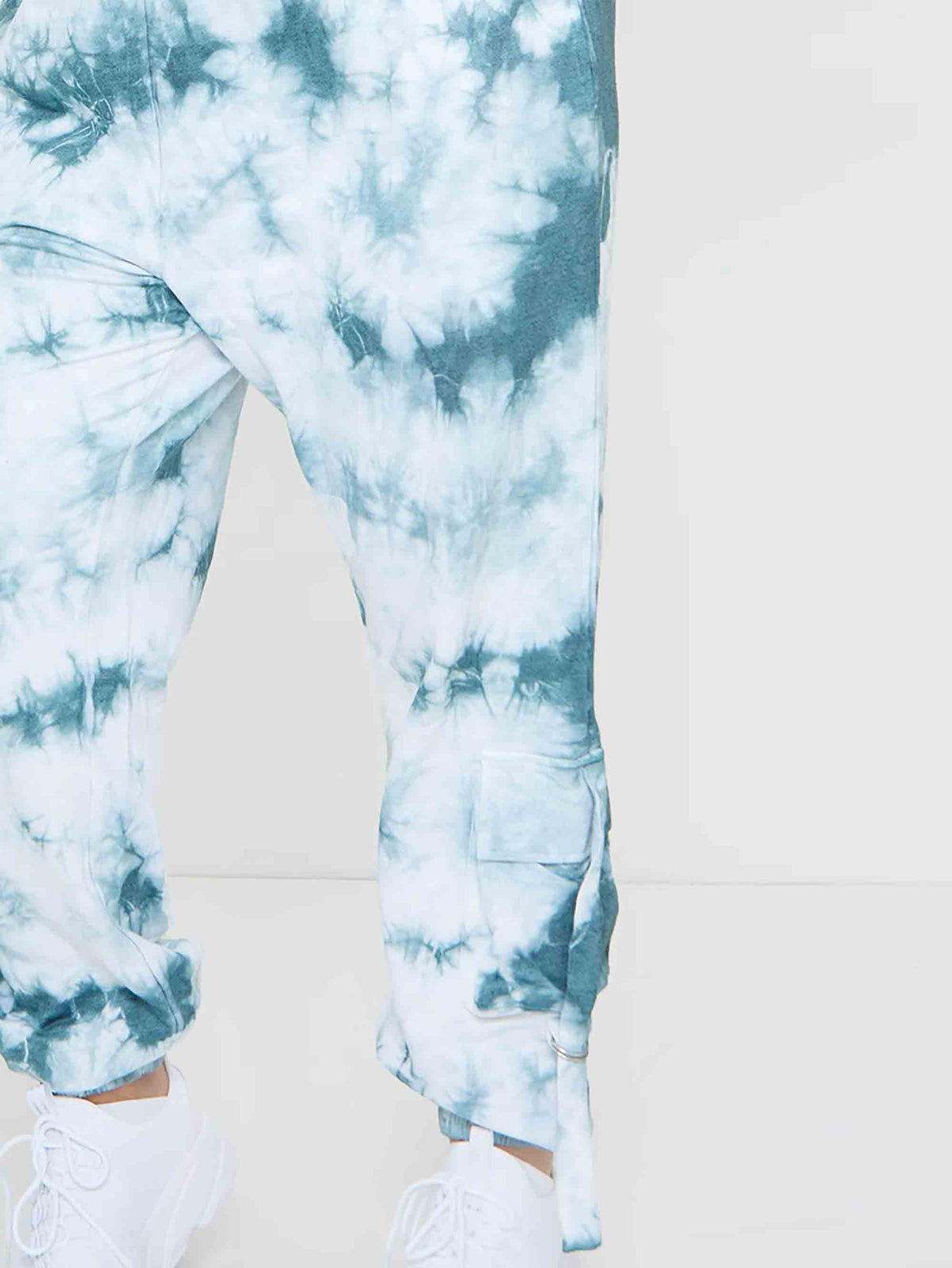 PLUS DUSTY BLUE TIE DYE CARGO JOGGERS - ThexactStore