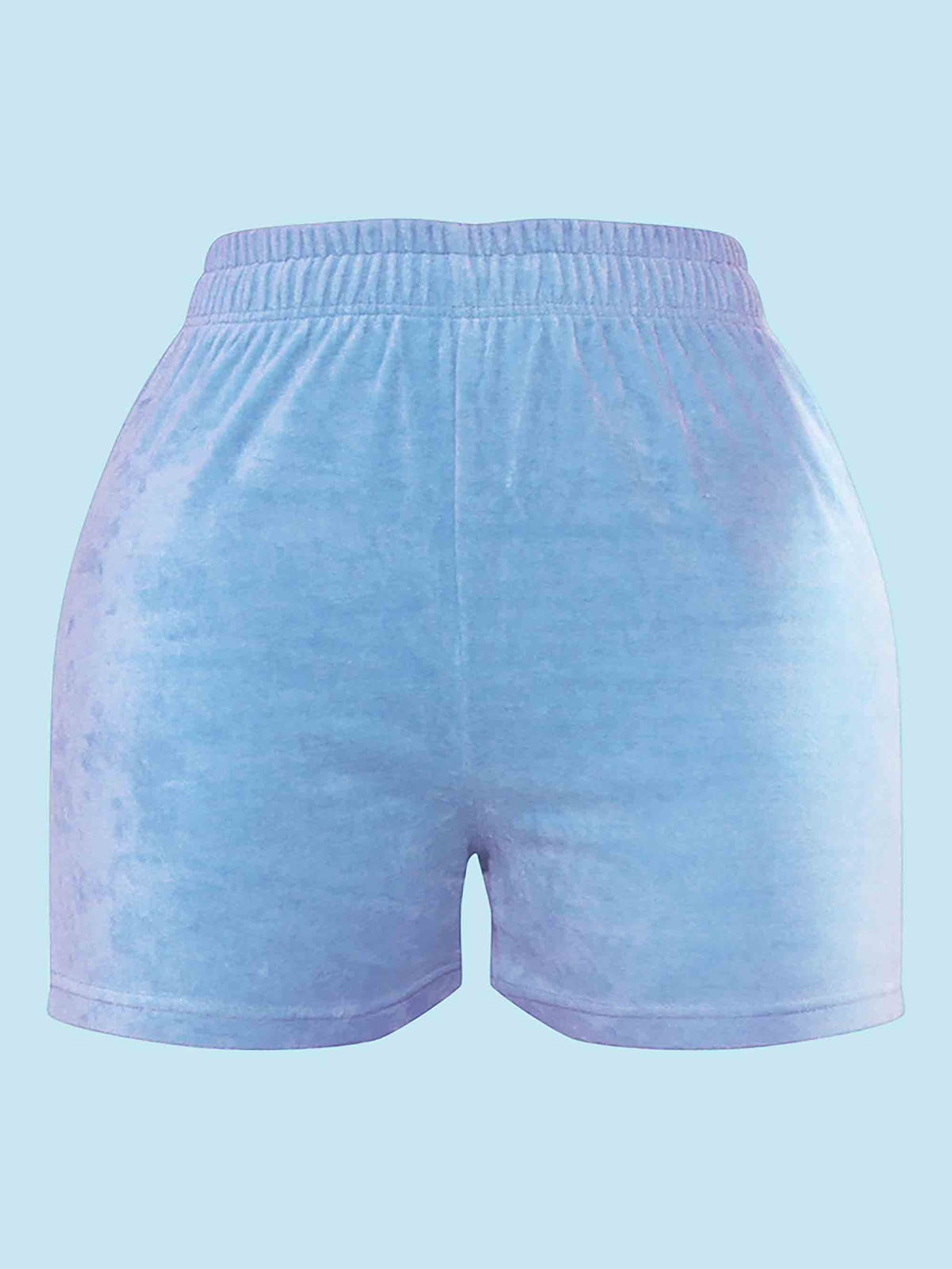 SHAPE BLUE VELOUR SHORTS - ThexactStore