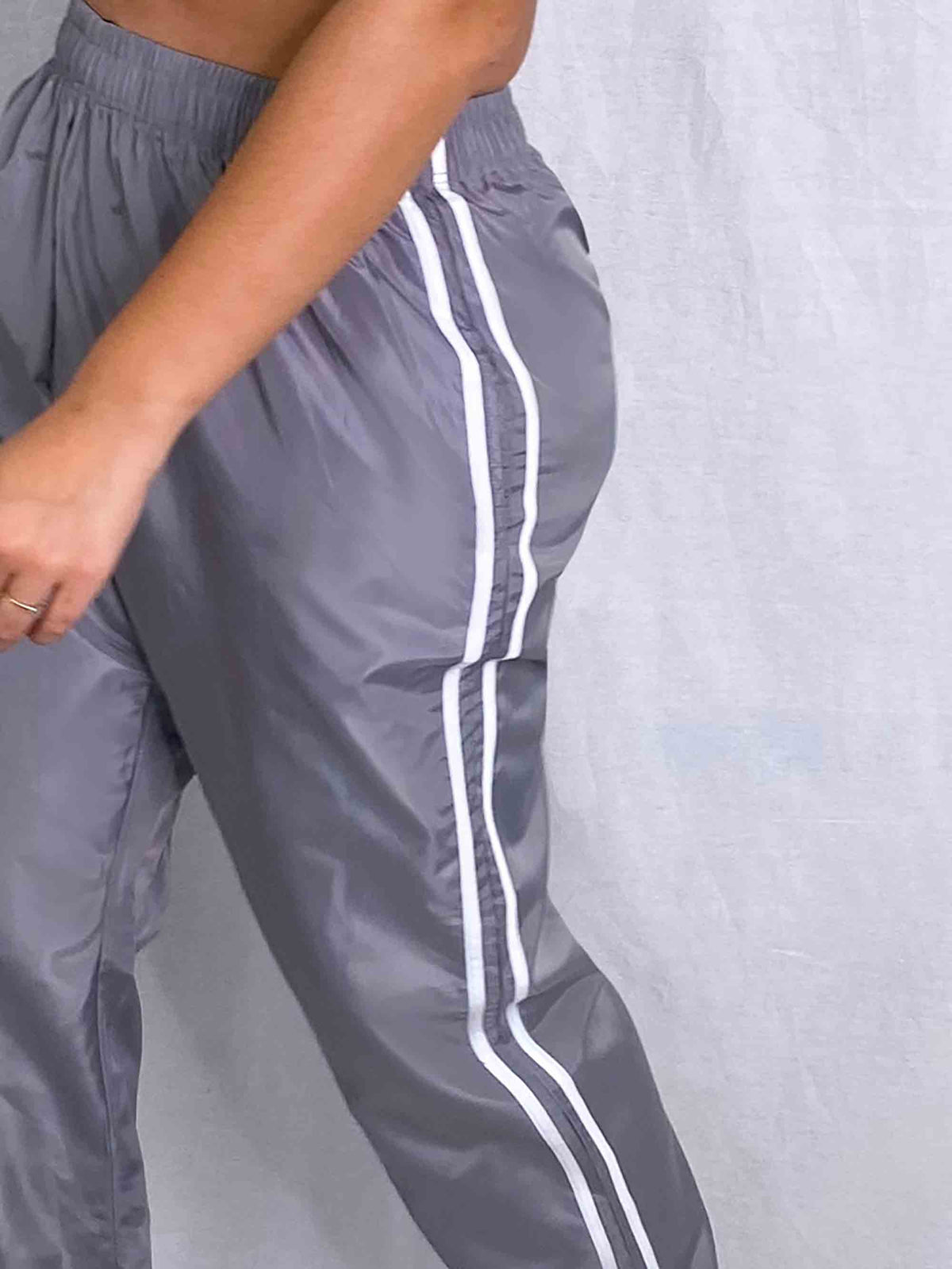 PLUS GREY SIDE STRIPE SHELL JOGGERS - ThexactStore