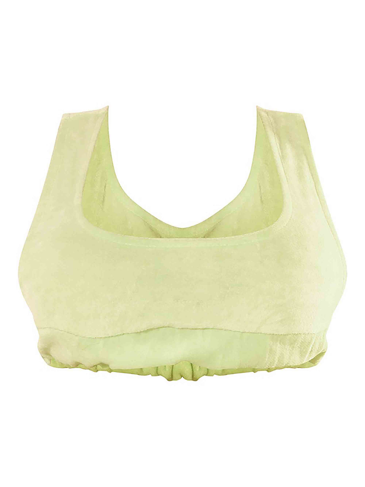 SHAPE LIME VELOUR SIDE BOOB CROP TOP - ThexactStore