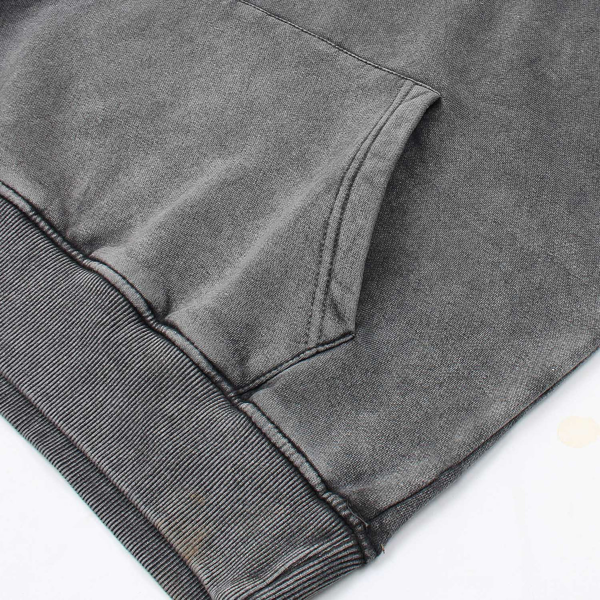 Charcoal Grey Unisex Pullover Hoodie Ribbed Cuff&amp;Hem Oversized Hooded Sweatshirt