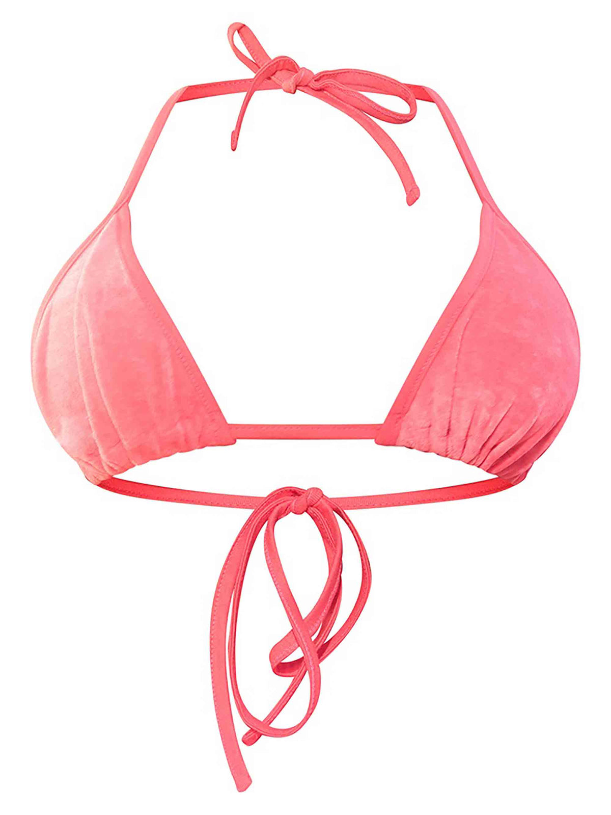 SHAPE PINK VELOUR TRIANGLE BRALETTE - ThexactStore