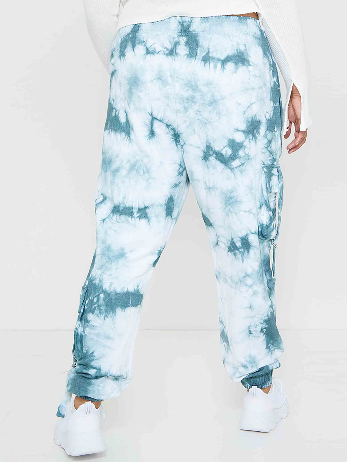 PLUS DUSTY BLUE TIE DYE CARGO JOGGERS - ThexactStore