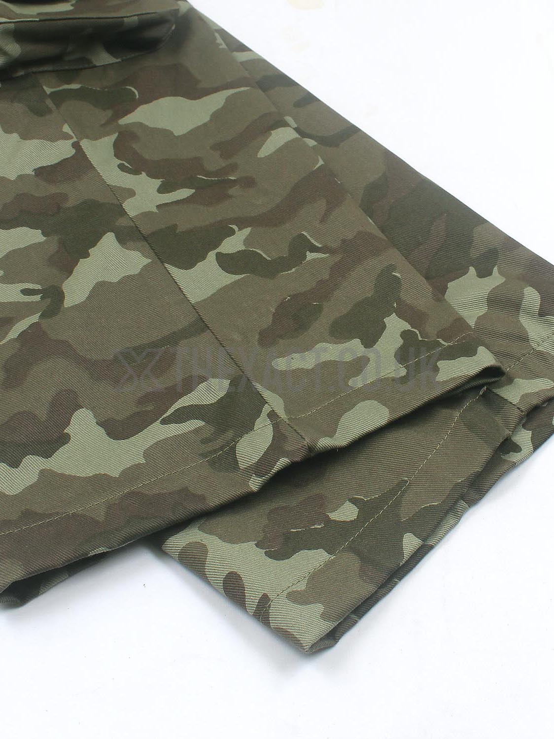 MULTI POCKET WIDE LEG FIT CAMO PRINT CARGO TROUSERS