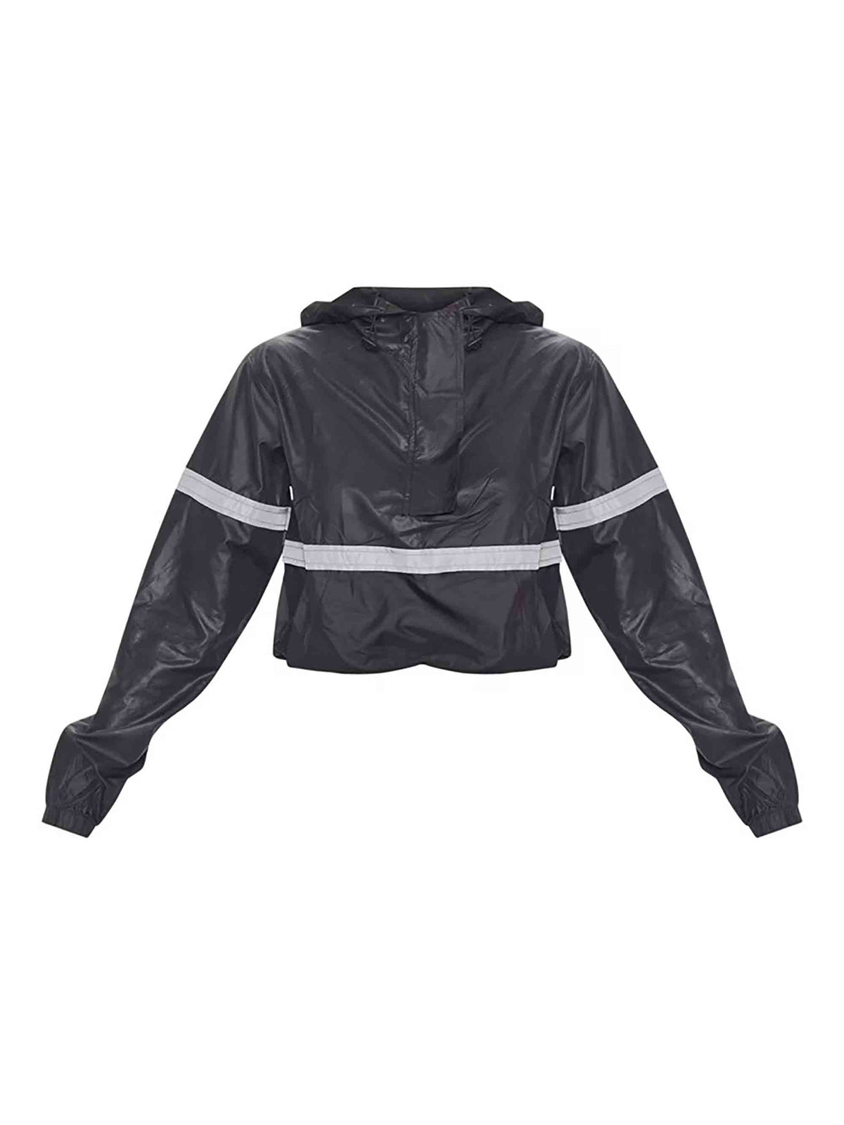 BLACK SHELL REFLECTIVE TAPE TRACKSUIT WINDBREAKER - ThexactStore