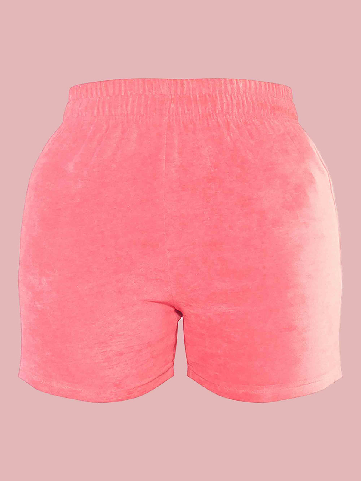 SHAPE PINK VELOUR SHORTS - ThexactStore