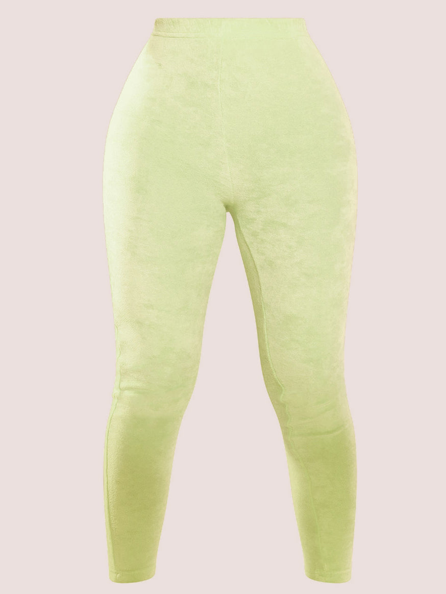 SHAPE LIME VELOUR LEGGINGS - ThexactStore