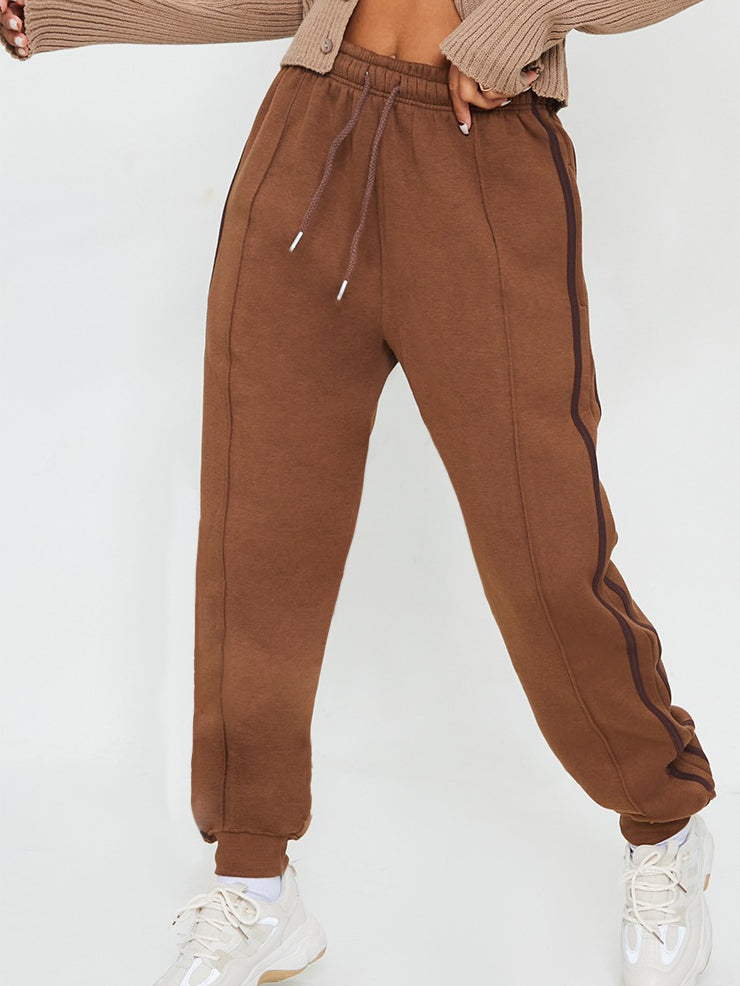 CHOCOLATE DOUBLE SIDE STRIPE JOGGERS - ThexactStore