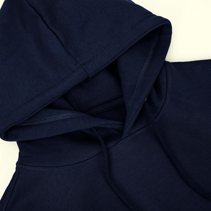 Classic Hooded Sweatshirt Plain Casual Men Women Hoodie Fleece Pullover Hood Kangaroo Pocket