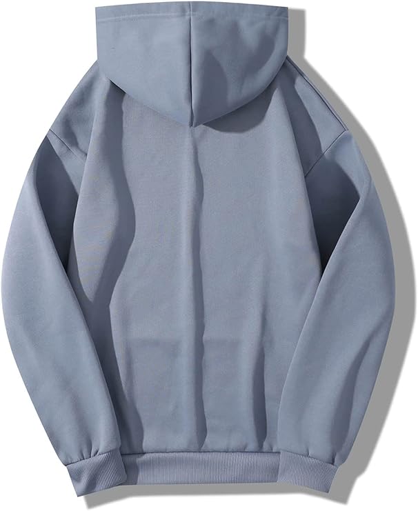 UNISEX STONE BLUE HOODIE OVERSIZED DROP SHOULDER WITH POCKET HOODED SWEATSHIRTS