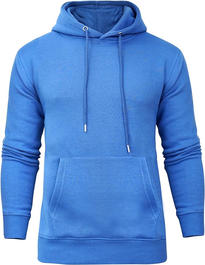 Classic Hooded Sweatshirt Plain Casual Men Women Hoodie Fleece Pullover Hood Kangaroo Pocket