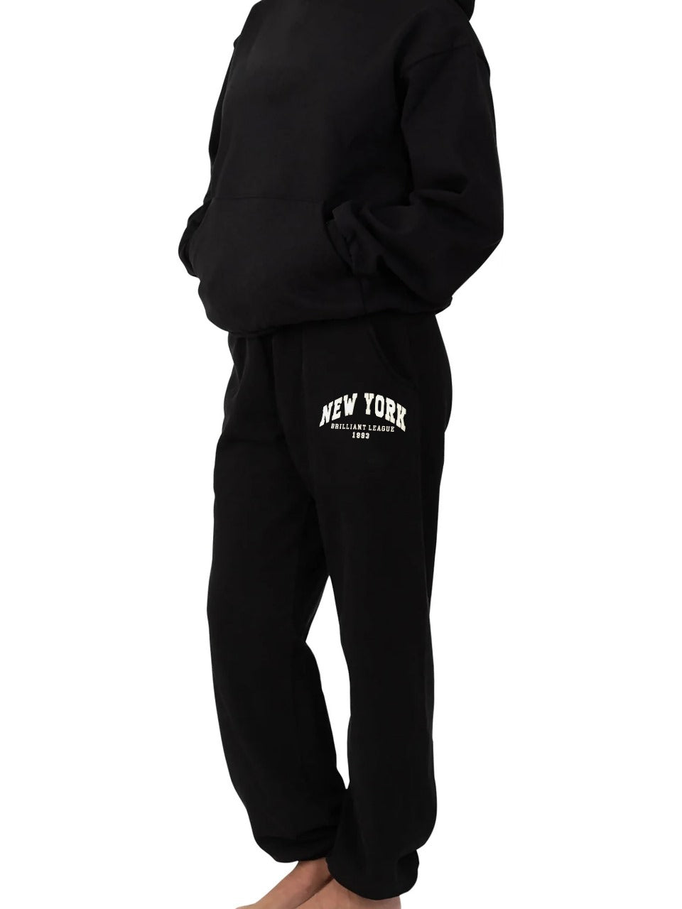 Unisex French Terry  Black Jogging Joggers with Elastic Ankles