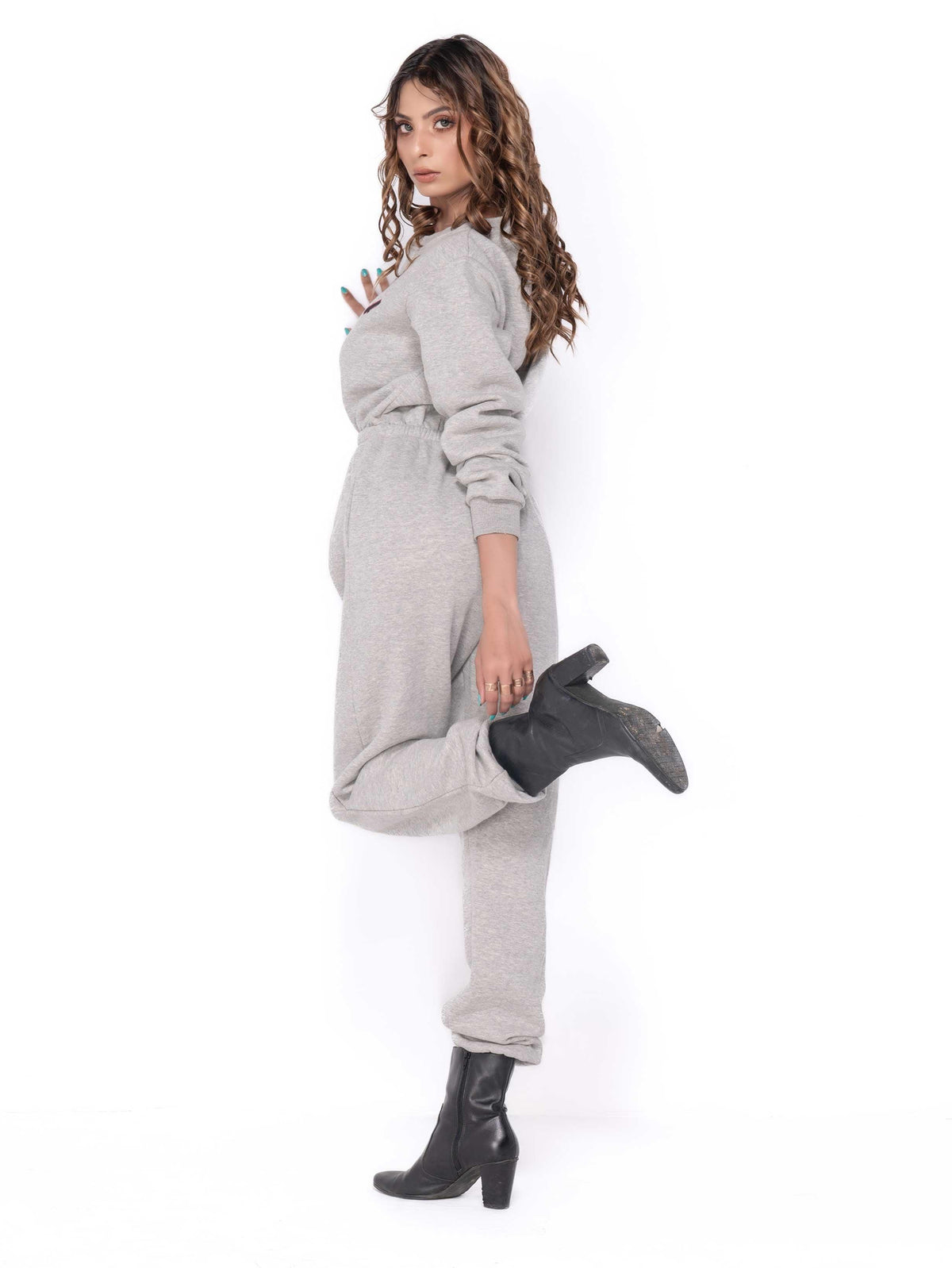 GREY MARL CALIFORNIA GRAPHIC JUMPSUIT - ThexactStore