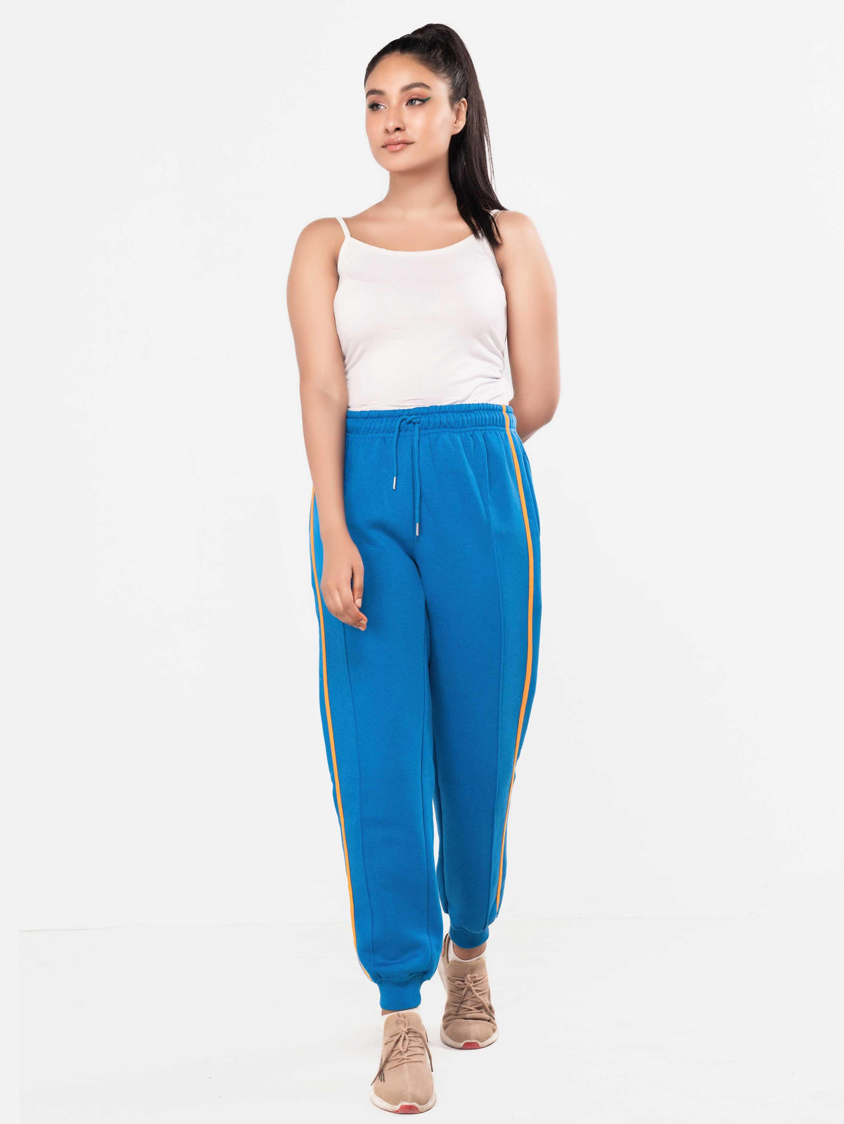 BLUE CONTRAST DOUBLE SIDE STRIPE JOGGERS - ThexactStore