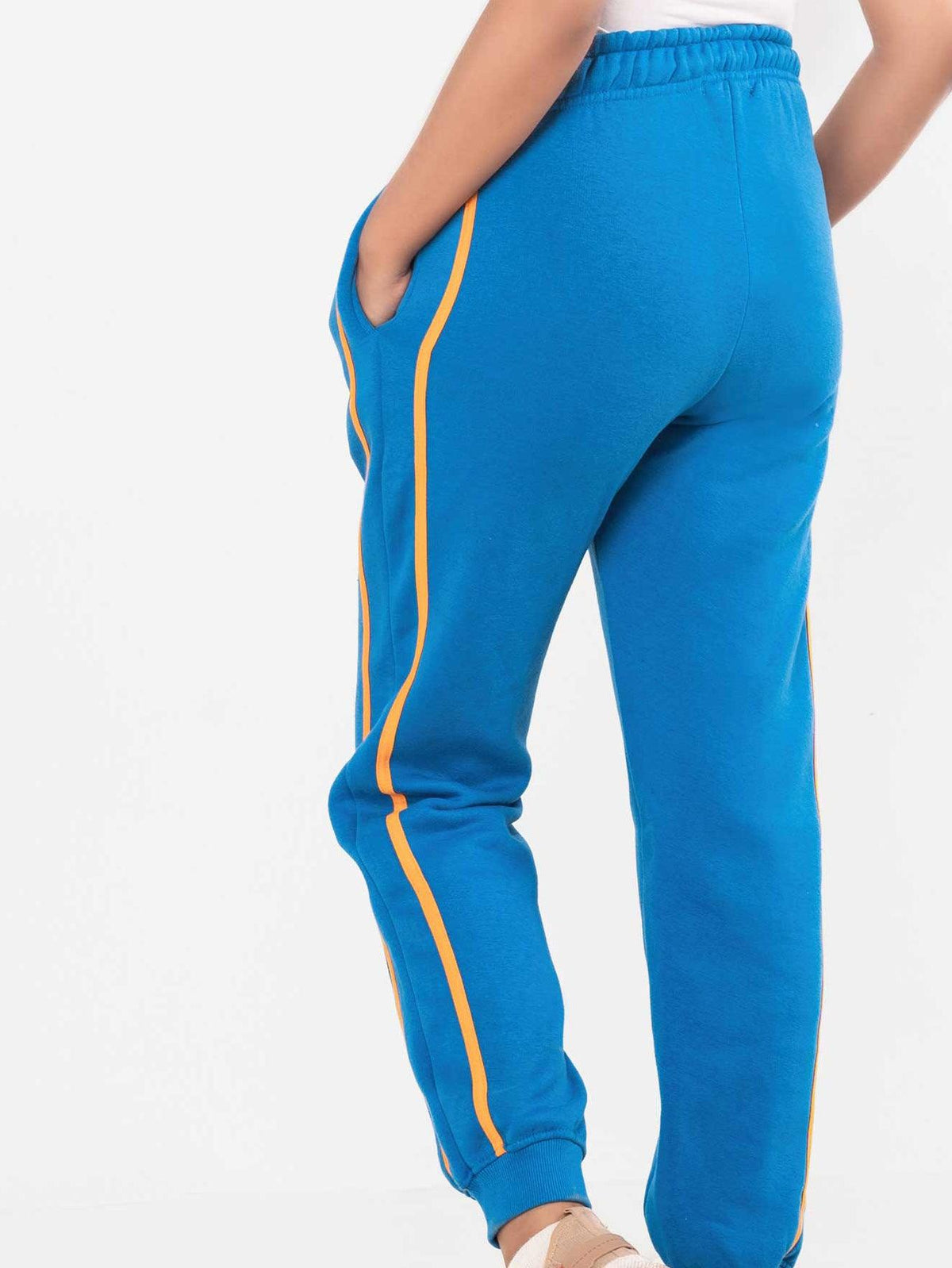 BLUE CONTRAST DOUBLE SIDE STRIPE JOGGERS - ThexactStore