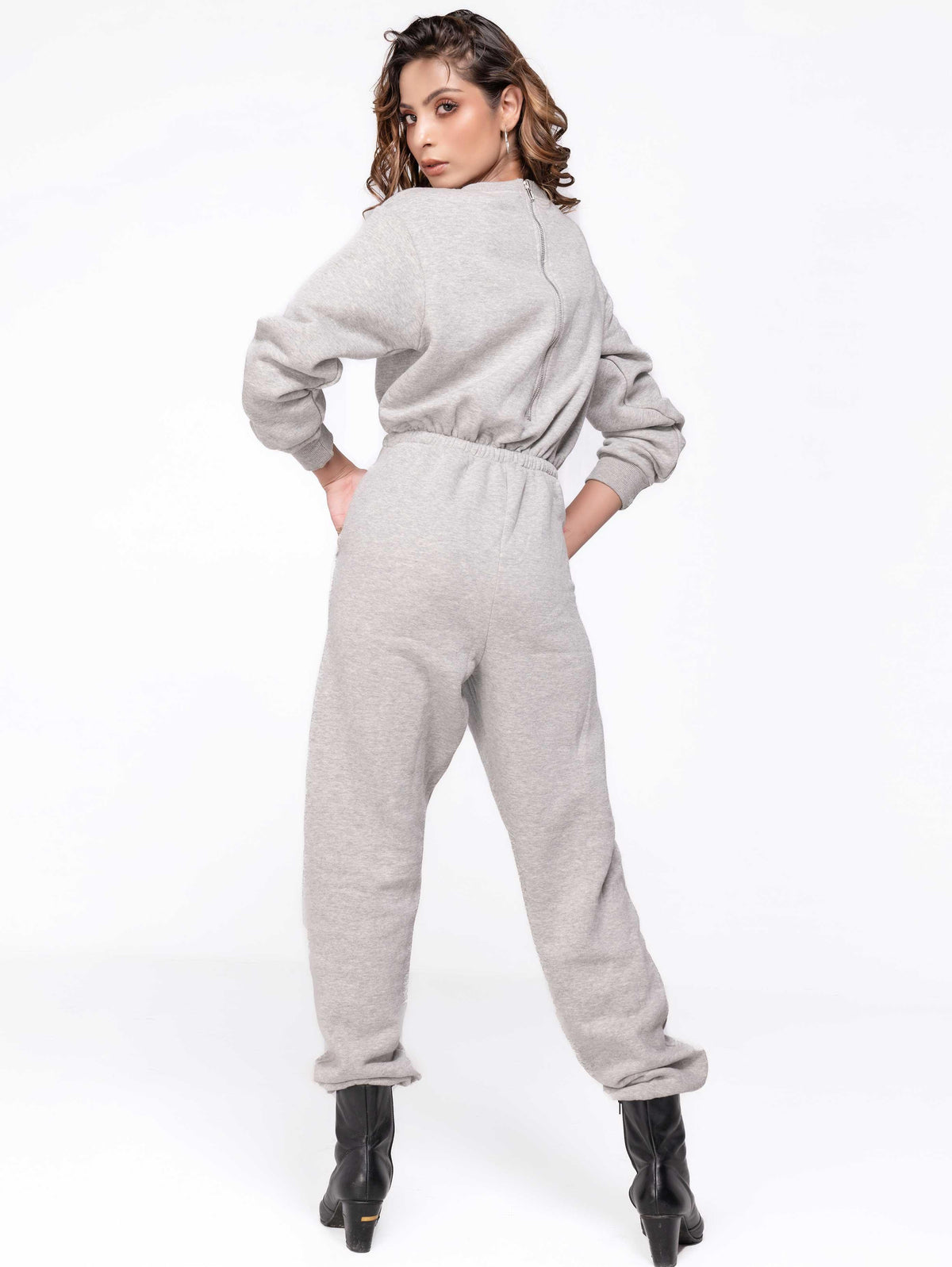 GREY MARL CALIFORNIA GRAPHIC JUMPSUIT - ThexactStore