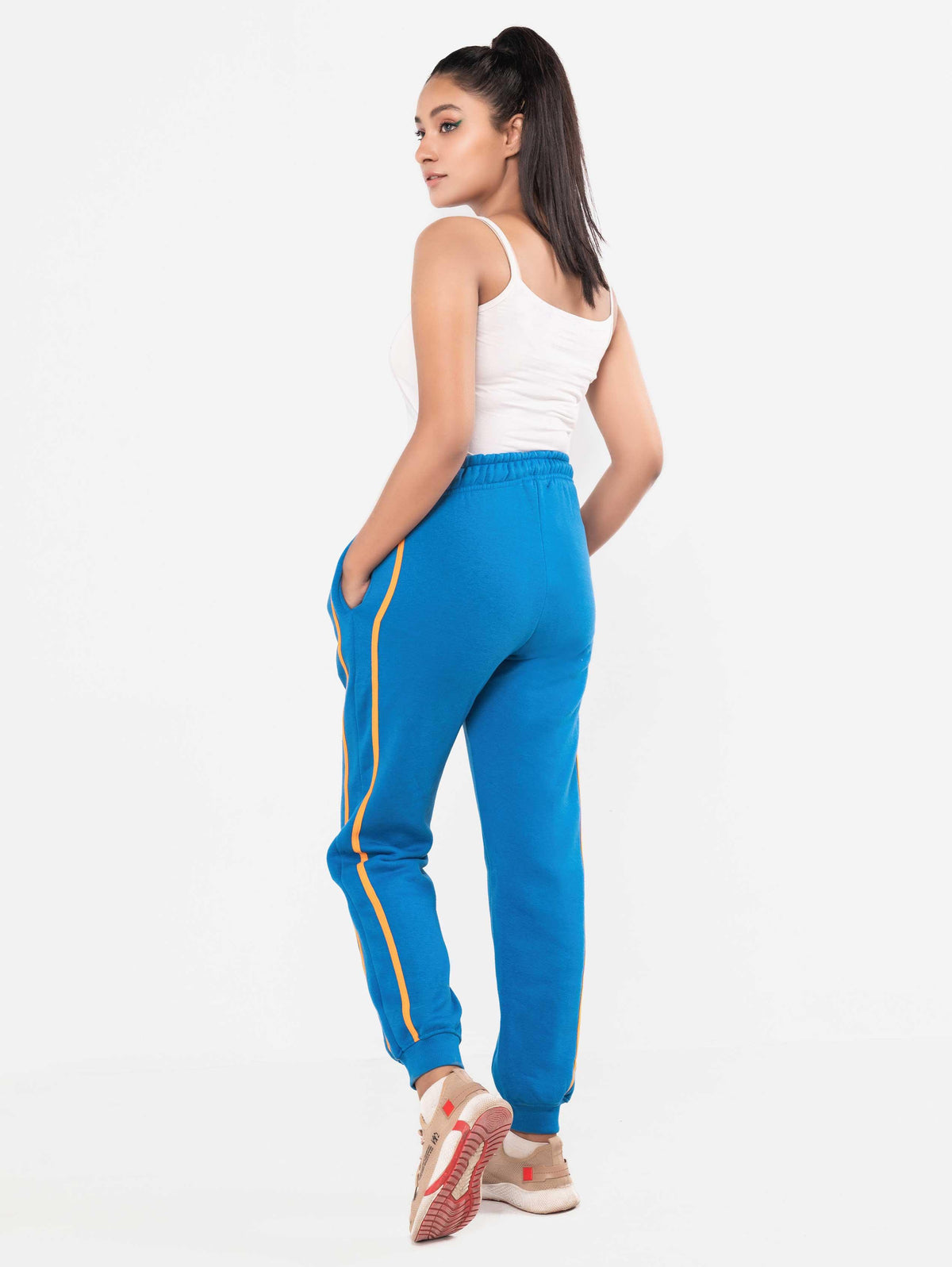 BLUE CONTRAST DOUBLE SIDE STRIPE JOGGERS - ThexactStore