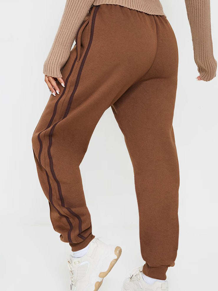 CHOCOLATE DOUBLE SIDE STRIPE JOGGERS - ThexactStore