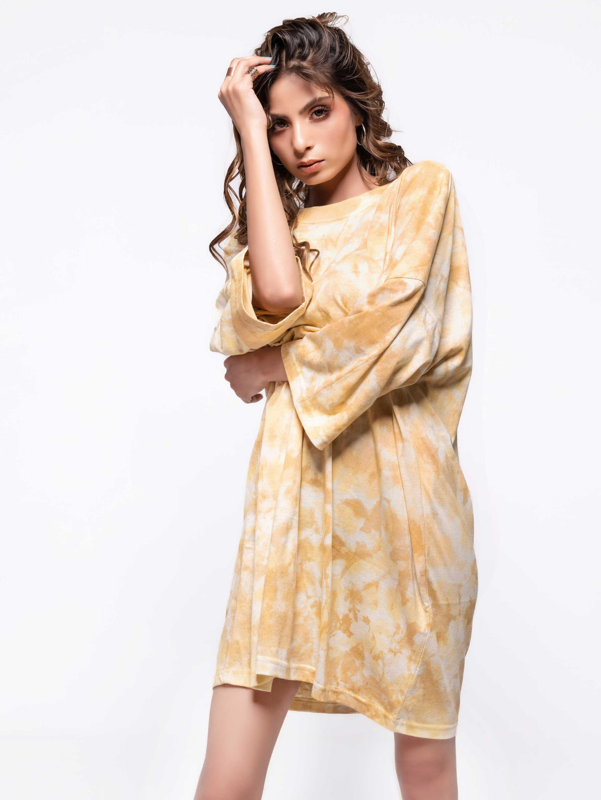 PLUS STONE TIE DYE T SHIRT DRESS - ThexactStore