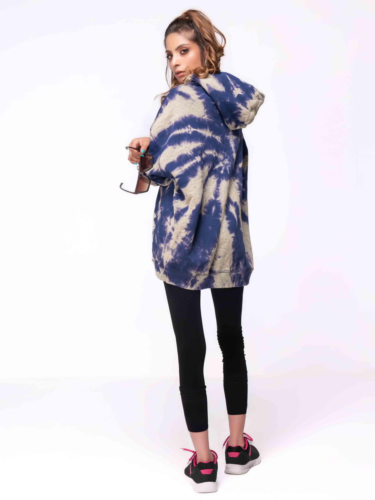 NAVY SAGE TIE &amp; DYE OVERSIZED HOODIE - ThexactStore