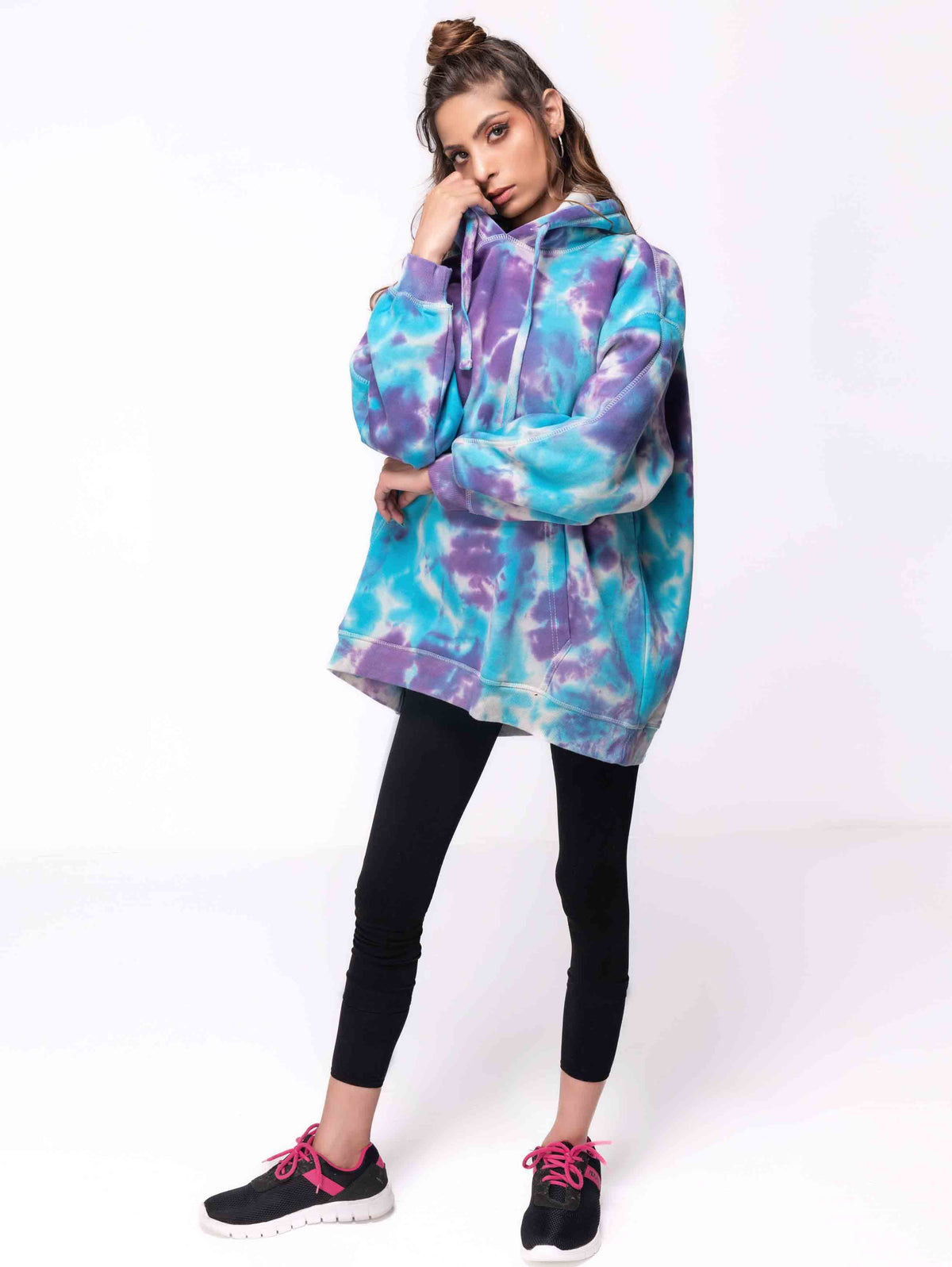 SKY PURPLE TIE &amp; DYE OVERSIZED HOODIE - ThexactStore