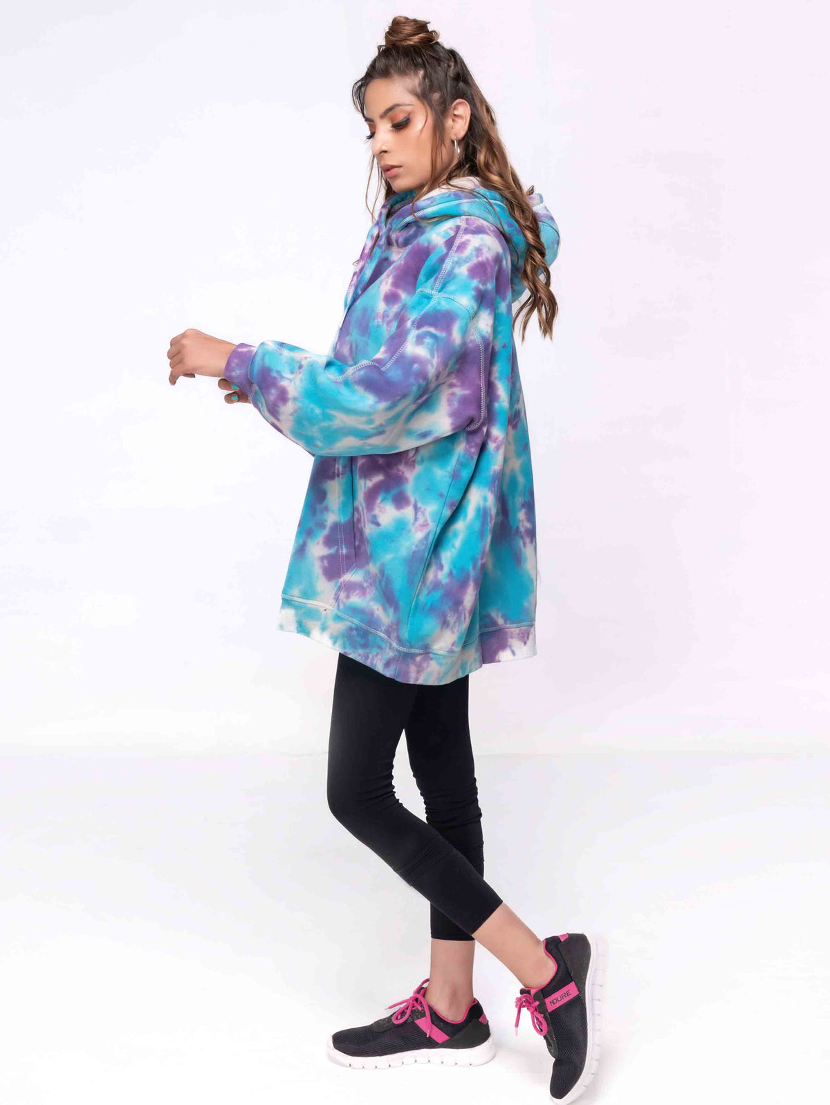 SKY PURPLE TIE &amp; DYE OVERSIZED HOODIE - ThexactStore