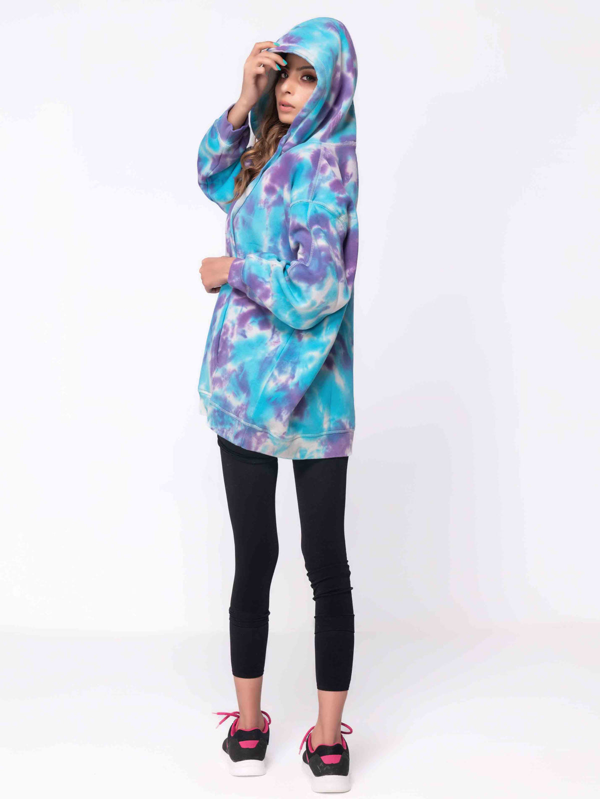 SKY PURPLE TIE &amp; DYE OVERSIZED HOODIE - ThexactStore