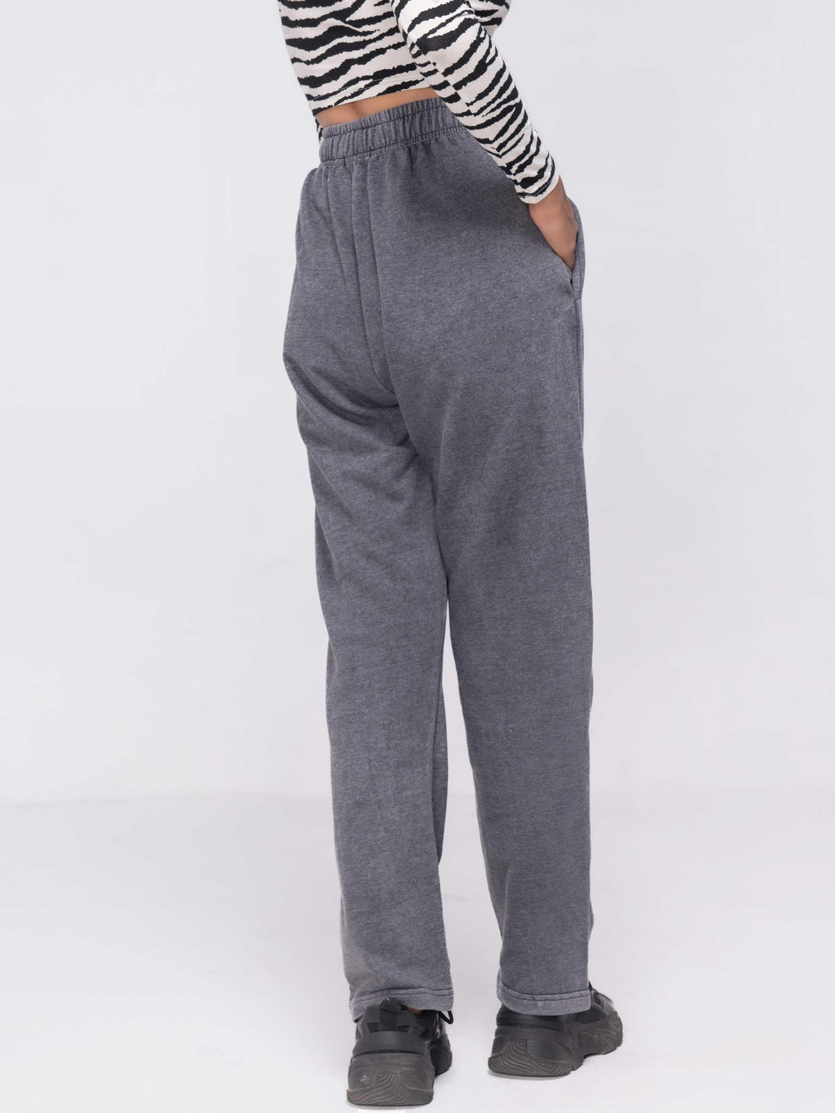 GREY ACID WASH HIGH WAIST JOGGERS - ThexactStore