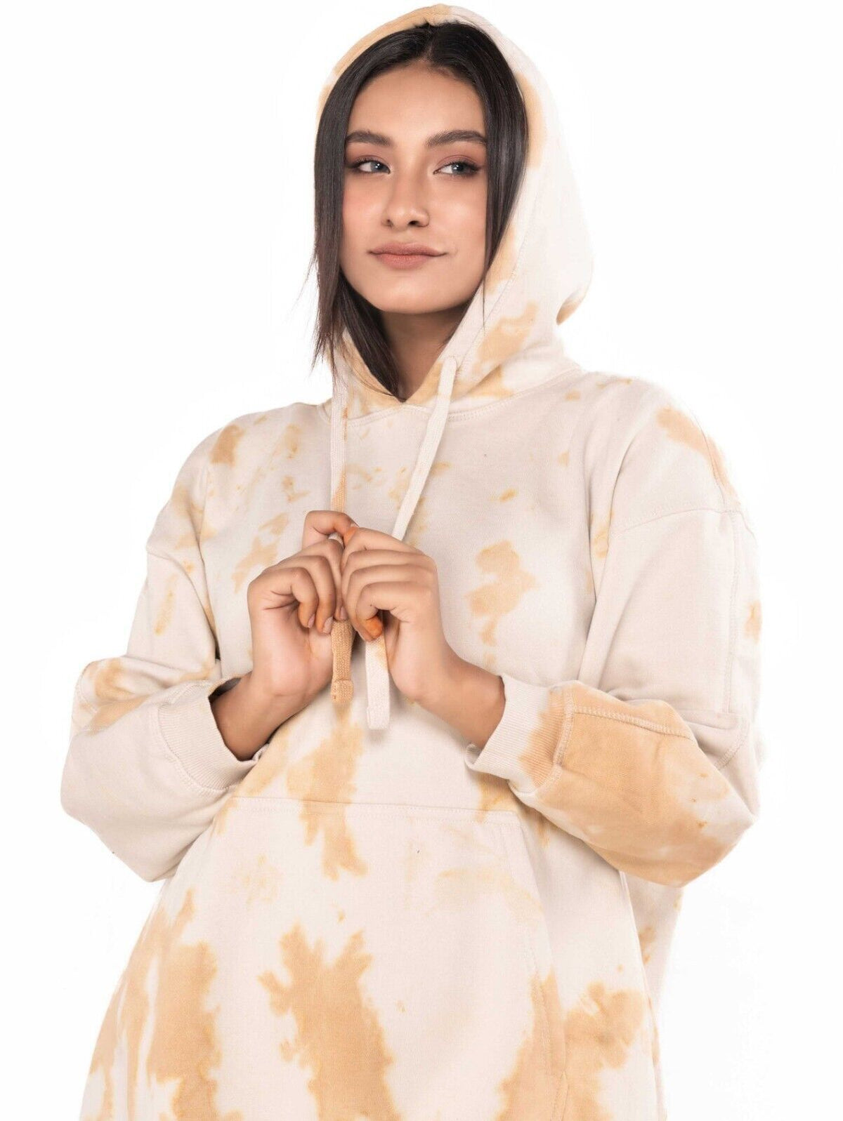 Women&#39;s Hoodie Blanket – Oversized Tie Dye Fleece Coat with Hooded Sweatshirt