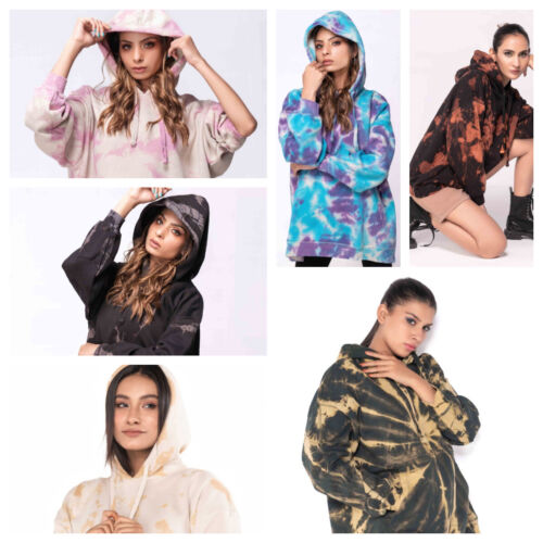 Women&#39;s Hoodie Blanket – Oversized Tie Dye Fleece Coat with Hooded Sweatshirt